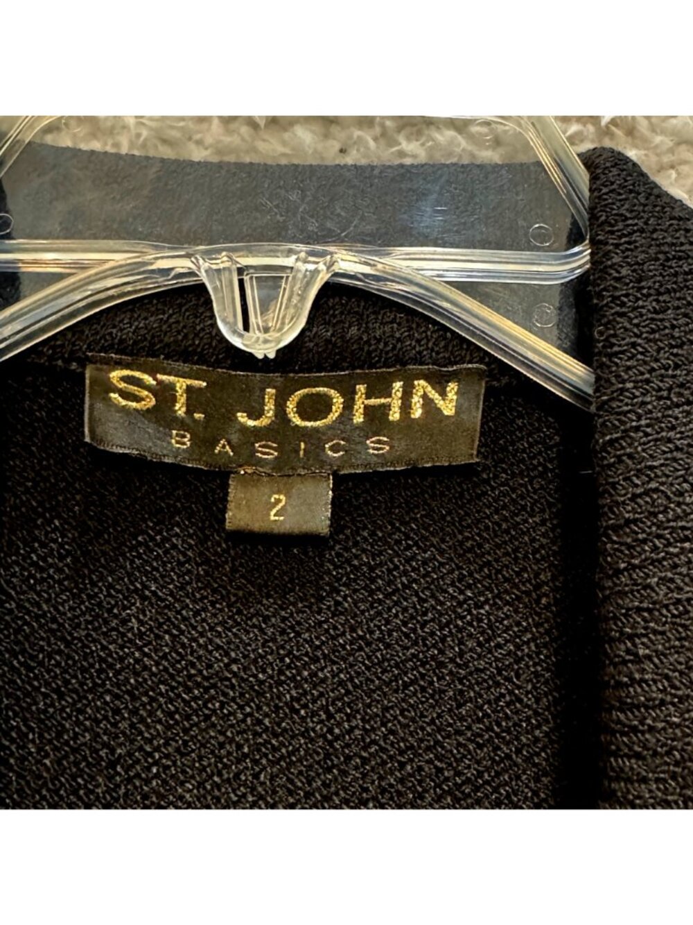 Vintage St John Knit Blazer Size 2 Black Gold Crested Buttons Old Money Nautical - Picture 6 of 14